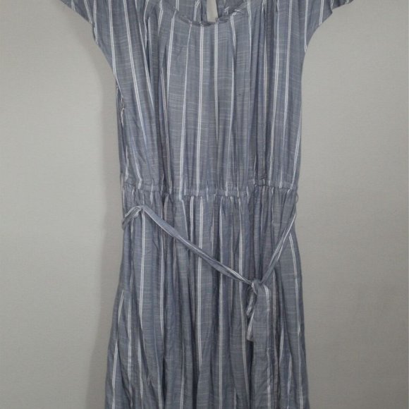 Lauren Conrad Striped Pleated Neck Dress H10666 - Picture 2 of 11